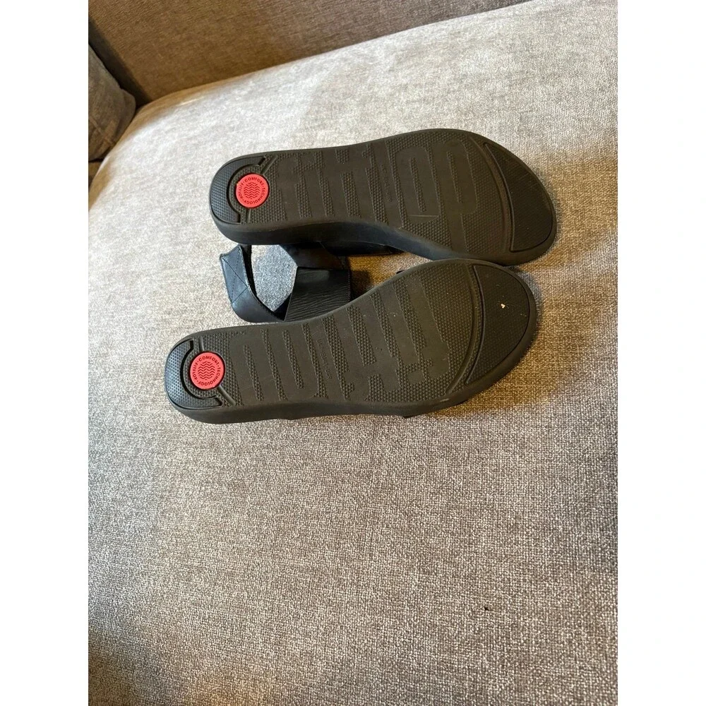 FitFlop Woman Carin Leather Back ankle Strap Sandals Size 9 in Black